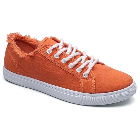 Automne Lace Up Toile personnalisé rétro chaussures pour hommes - Orange 42