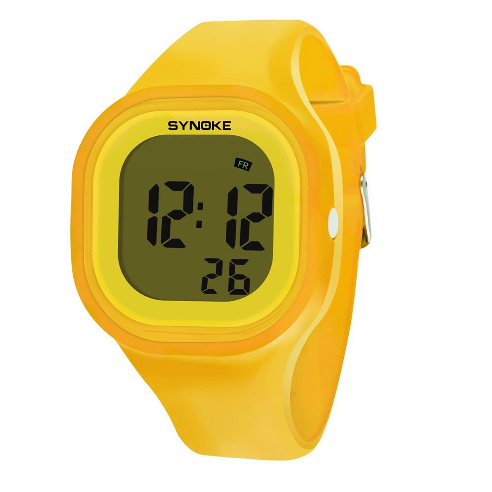 

SYNOKE 66896 Waterproof Silicone Band Couple Electronic Watch, Yellow