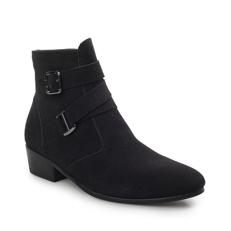 

English Frosted High - Pointed Men'S Shoes, Black