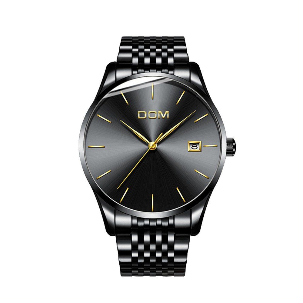 

DOM m - 11bk 4892 Business Casual Waterproof Steel Band Men Watch, Black