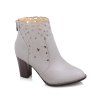 Bottes courtes à talons pointus en crêpe à pointe pointue - Gris 36