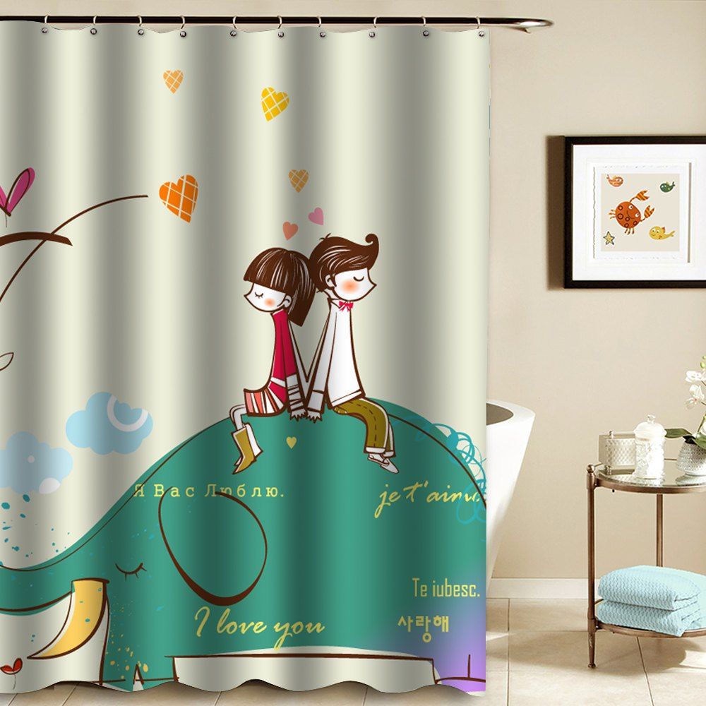 

Shower Curtain Mouldproof Waterproof Toilet Bathroom Partition, Colormix
