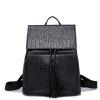 Winter New Backpack Fashion Casual Ladies Bags Large-capacity pumping package - BLACK 