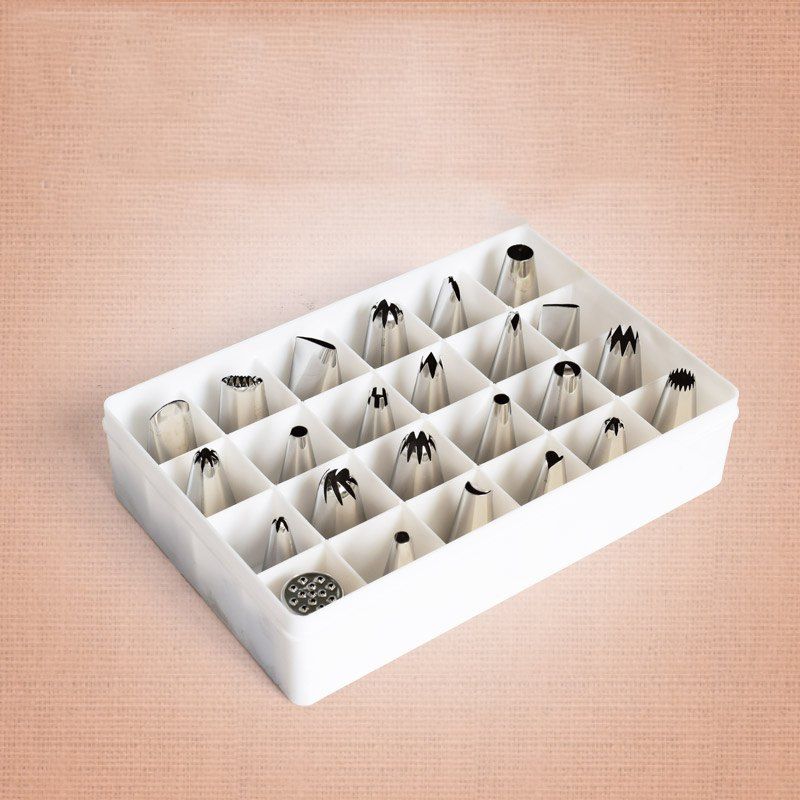 

DIHE Cookies Cake Nozzle Suit Stainless Steel Multifunction Piping Tips 24PCS, Colormix