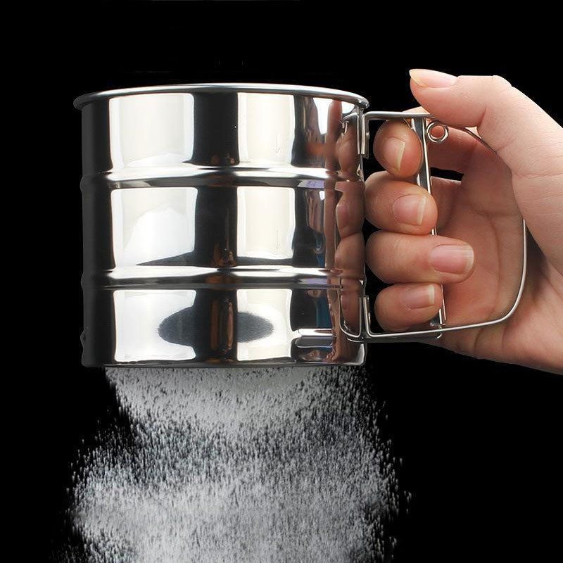 

DIHE Hand Flour Sifter Stainless Steel Fine Filter, Silver