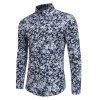 Nouveaux hommes manches longues imprimées Floral plage boîtes de nuit chemises automne et hiver - Marine M