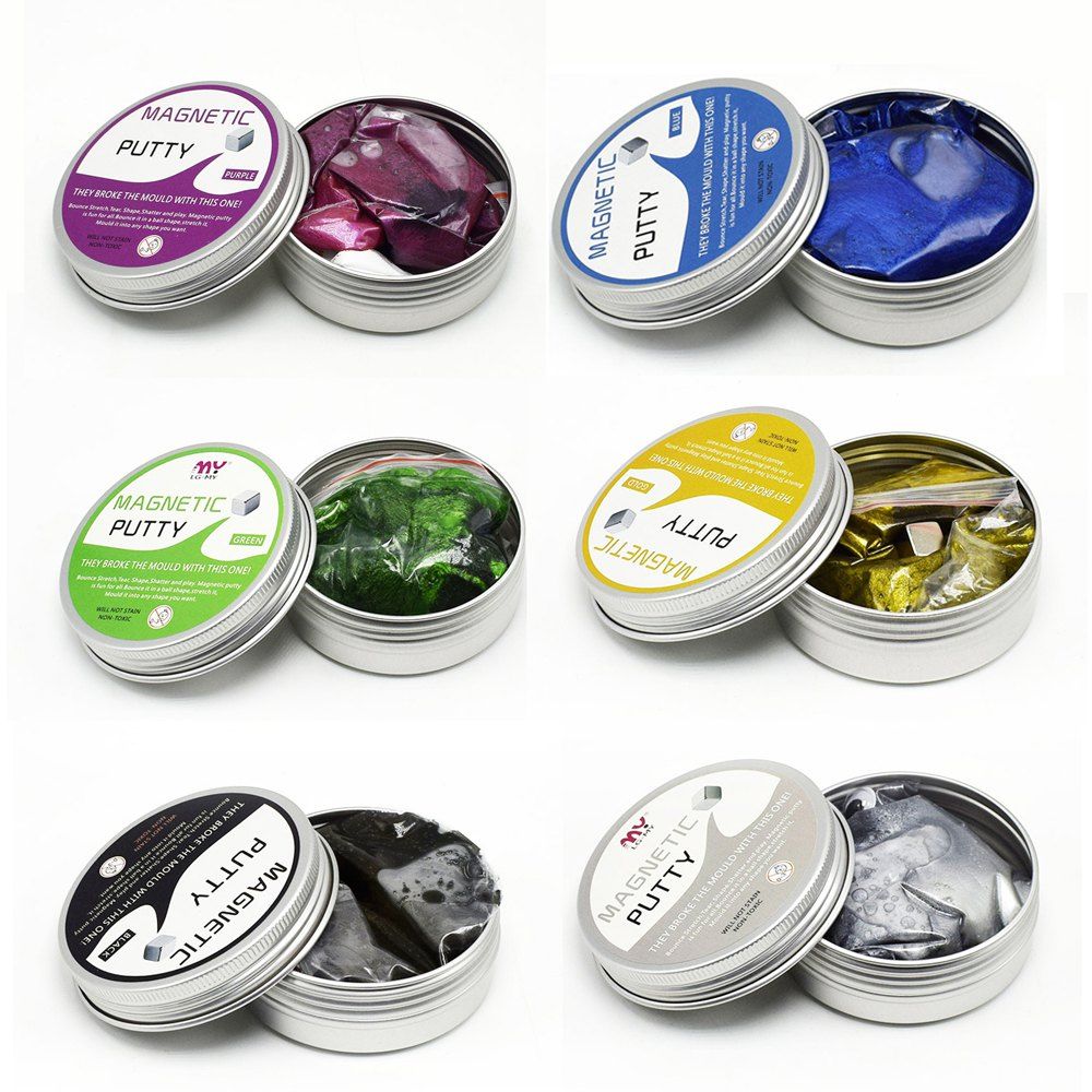 

Magnetic Putty Toy Stress Reliever for Kids and Adults for Fun 6PCS, Colormix
