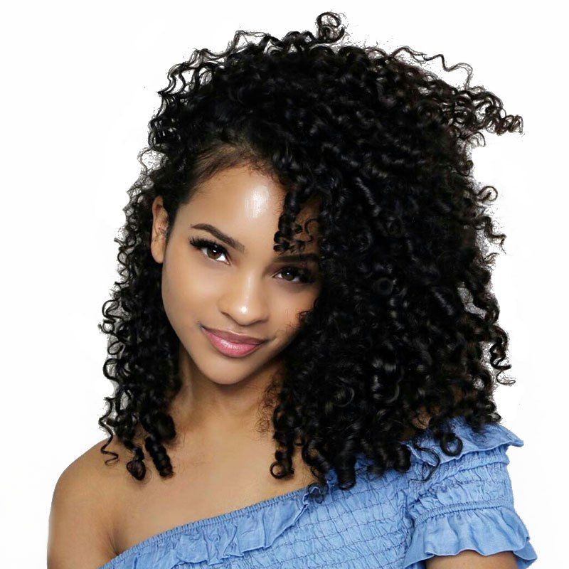 

Kinky Curly Lace Front Wig Synthetic Black Woman With Baby Hair