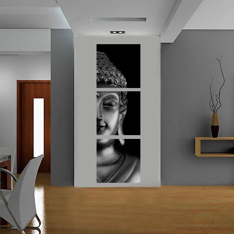 

Modern Frameless Canvas Prints for Home Wall Decoration 3pcs, Black and white