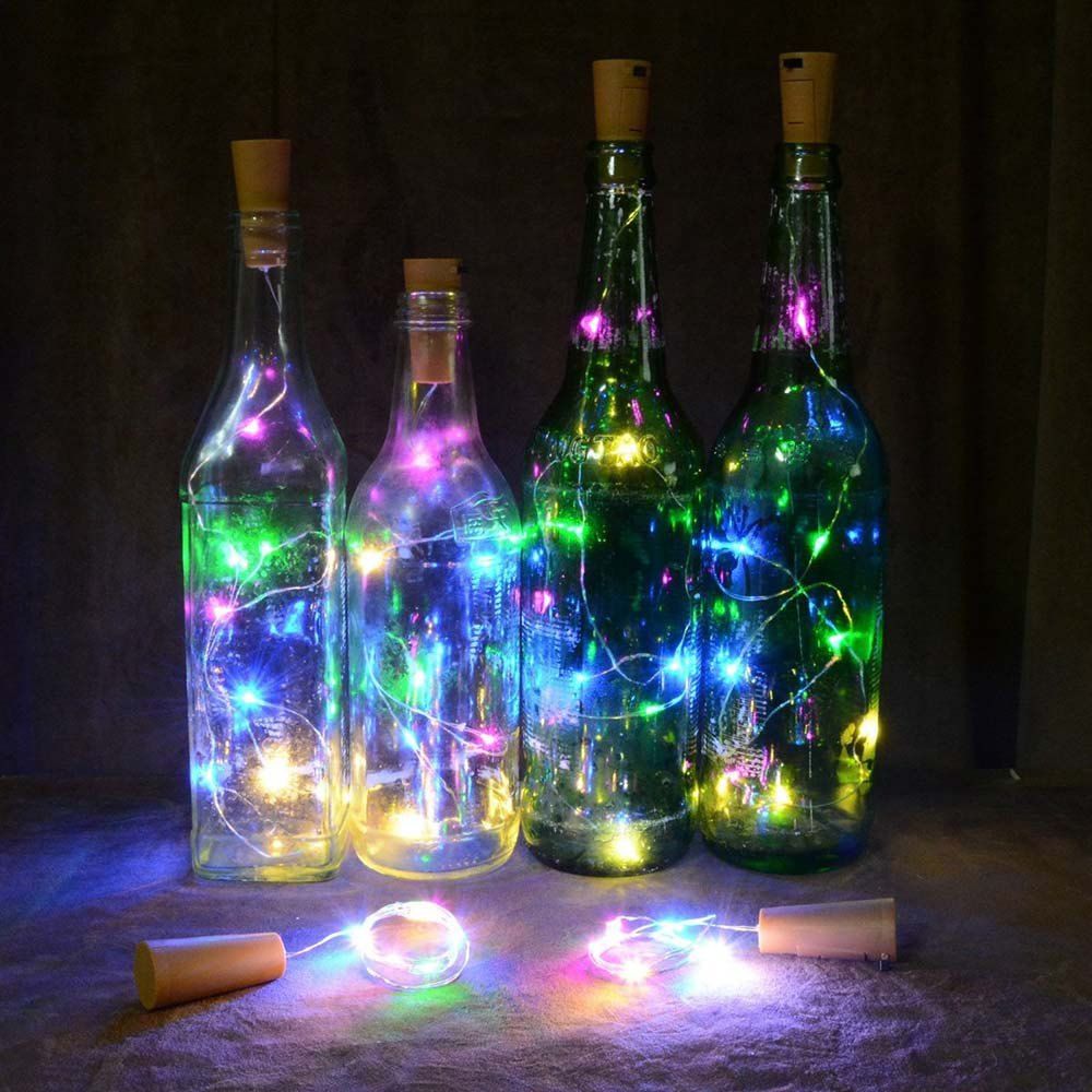 

Wine Bottle Cork Lights Copper Wire String Lights for Wedding Festival Party Decor, Colorful