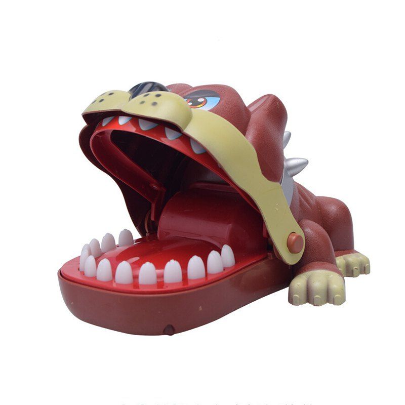 

Big Mouth Dog Toy Bite Finger Game for Children Kids Funny Gift, Brown