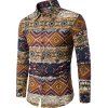 Chemise Homme Imprimé Floral à Manches Longues pour L'automne et L'hiver - Kaki/Noir 2XL