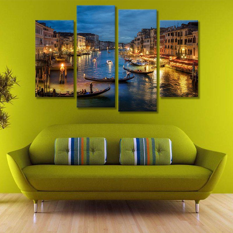 

Modern Unframed Canvas Art Prints for Home Wall Decoration 4pcs, Colorful