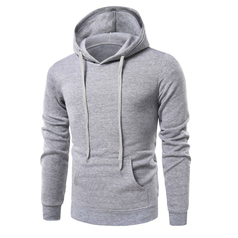 

Solid Color Men'S Hoodie, Light gray