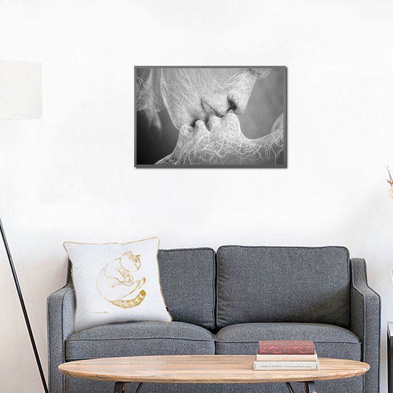 

Abstract Unframed Canvas Print for Home Wallart Decoration, Grey and white