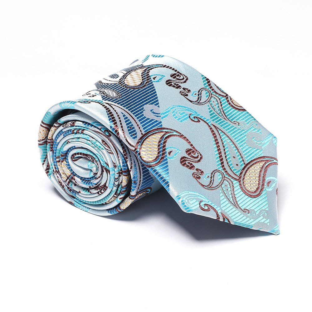 

Fashion Men's Business Necktie Cashews Pattern Men's Tie, Azure