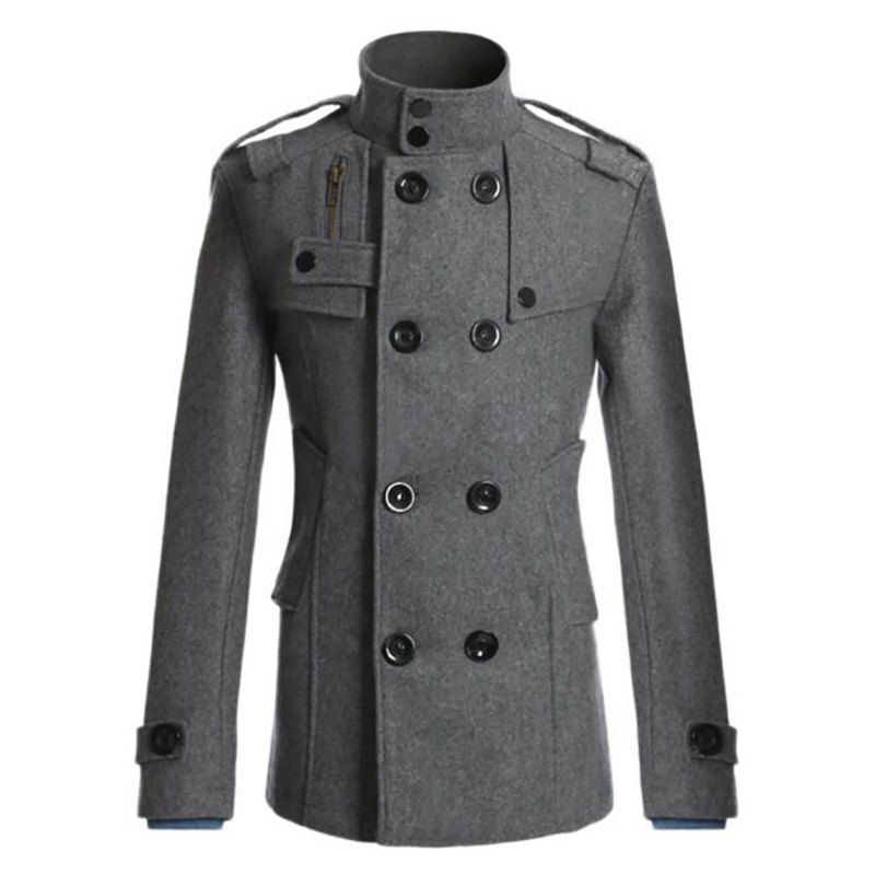 Men S Wool Winter Coat Double Ted Long Sleeve Turn Down Guess Men S Hooded Knit Er Jacket