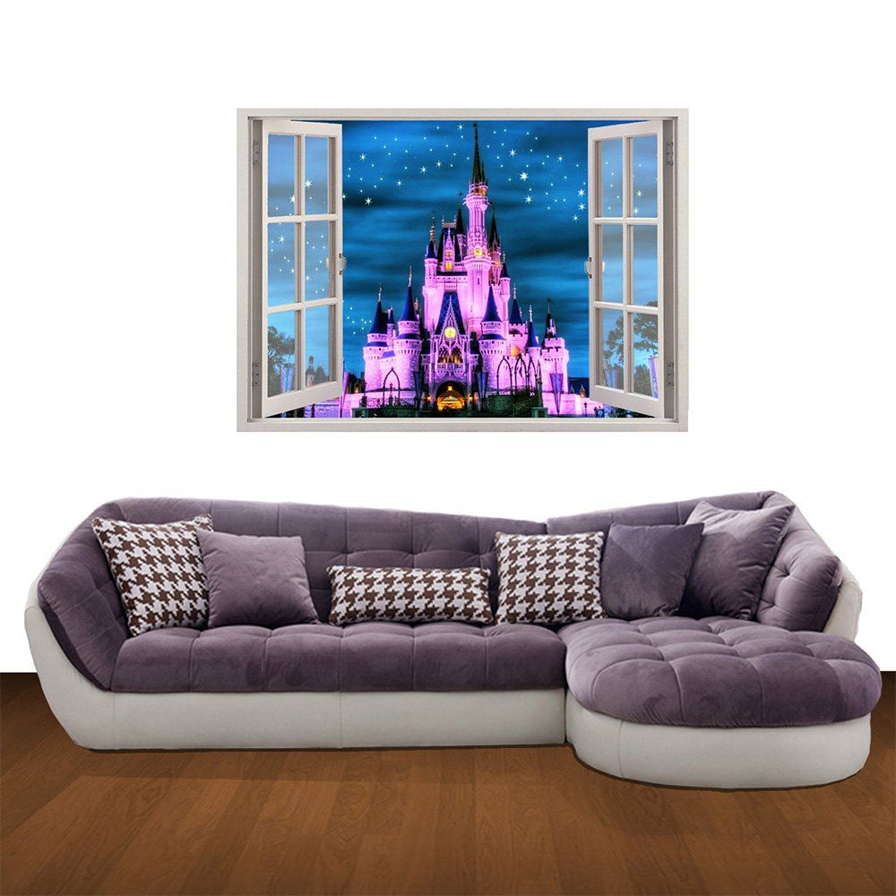 

Creative 3D Purple Castle Background Wall Sticker
