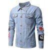 Mode revers hommes veste en jean - Bleu clair L
