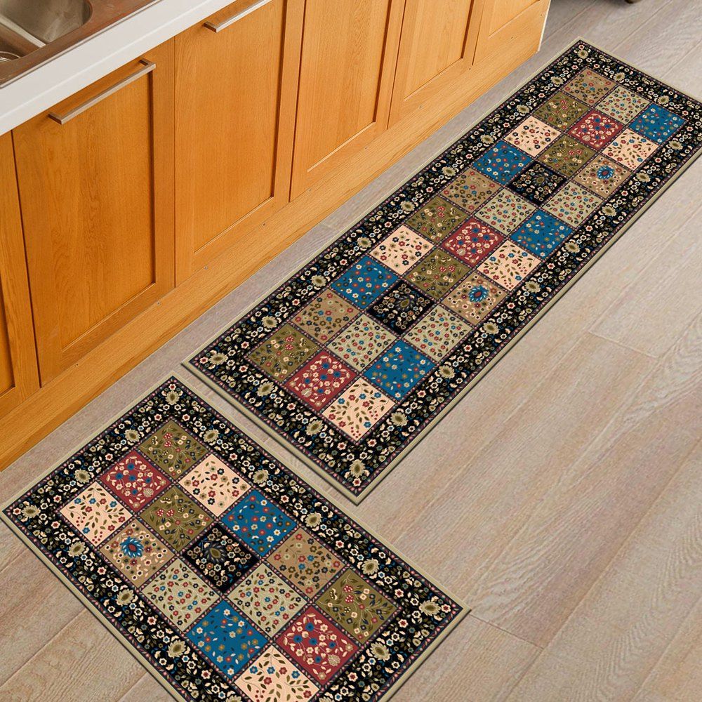 2018 Bath Floor Mat Vintage Style Grid Pattern Hand Machine Washable Bath Floor Mat Vintage Style Grid Pattern Hand Machine Washable Doormat Colormix 140x200cm