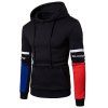 Men  'S New Casual Fashion manches couleur Sort Hoodie - Noir 2XL