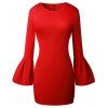 2017 Nouveau Style Sac Fendue Shaggy-Sleeve Dress - Rouge XL