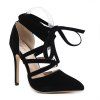 The Lady Has A Hollow Strap with High Heels - BLACK 36