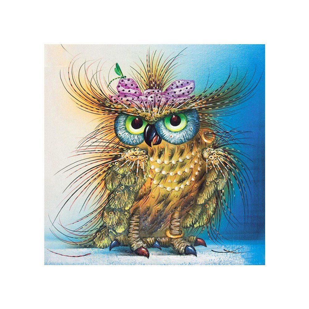 

Bowknot Owl Print Draw Diamond Drawing, Colormix