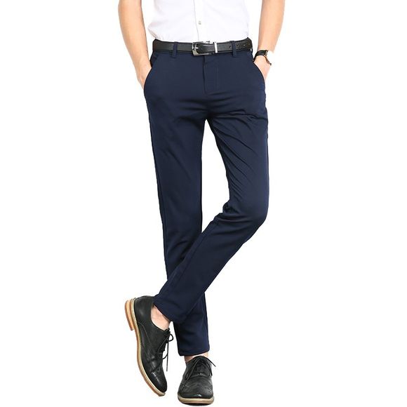 Pantalon extensible couleur unie pour homme - Bleu 34