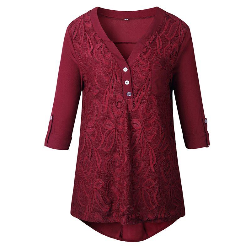 

Long Sleeves Of A Large Lace Shirt, Burgundy