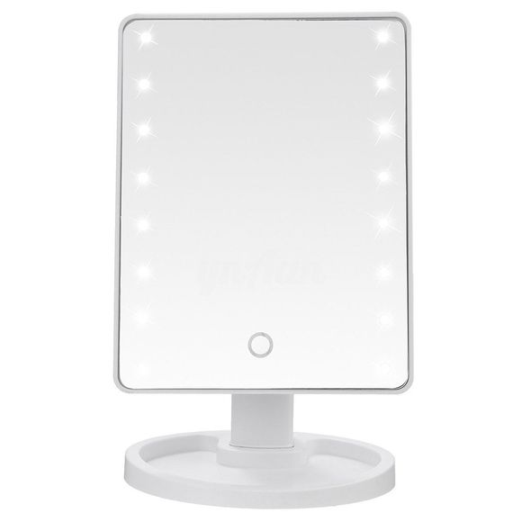 TODO Fashion 16 LED miroir de maquillage de table à écran tactile de maquillage miroir - Blanc 