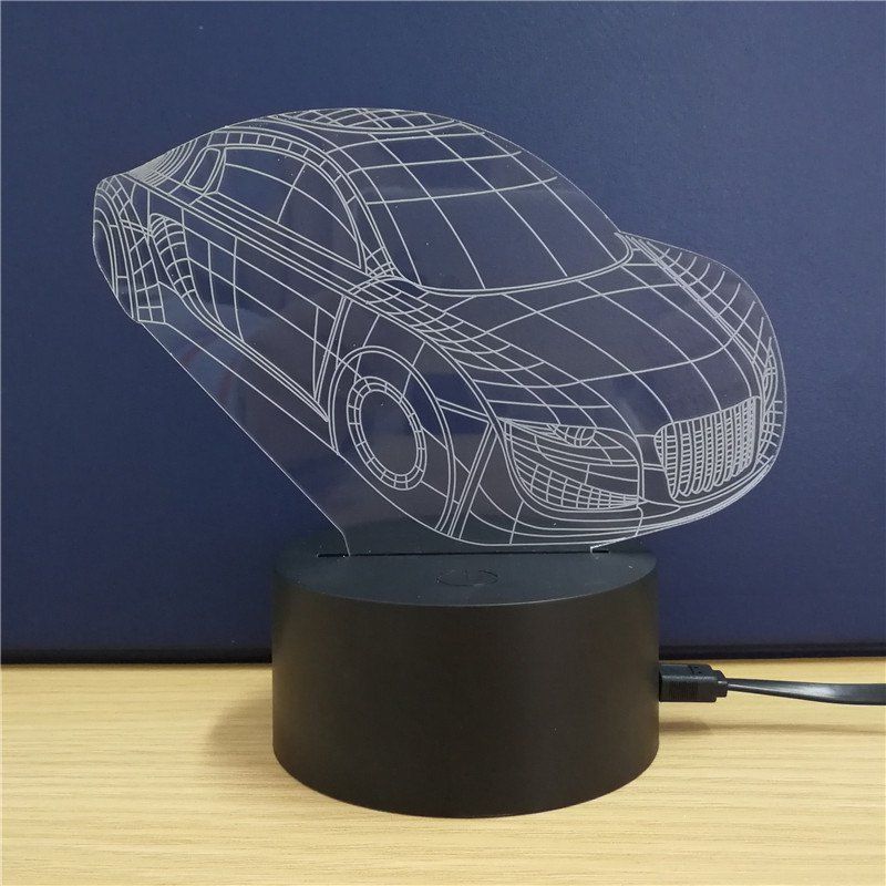 

Sports Car Gift Advertising Promotion LED Touches The Color-Changing 3D Lamp USB Creative Nightlight, Rgb