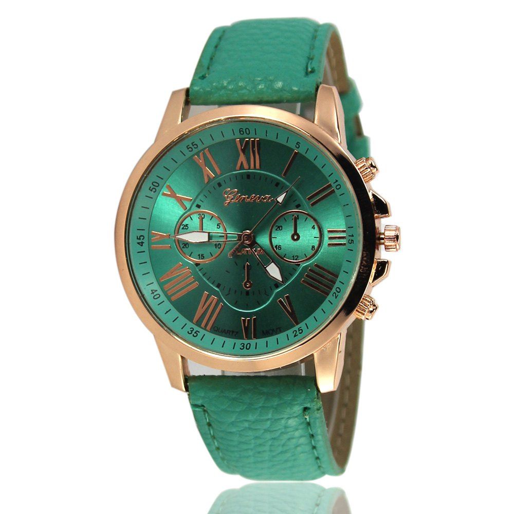 

ZhouLianFa Women Quartz Leather Band Watch, Mint