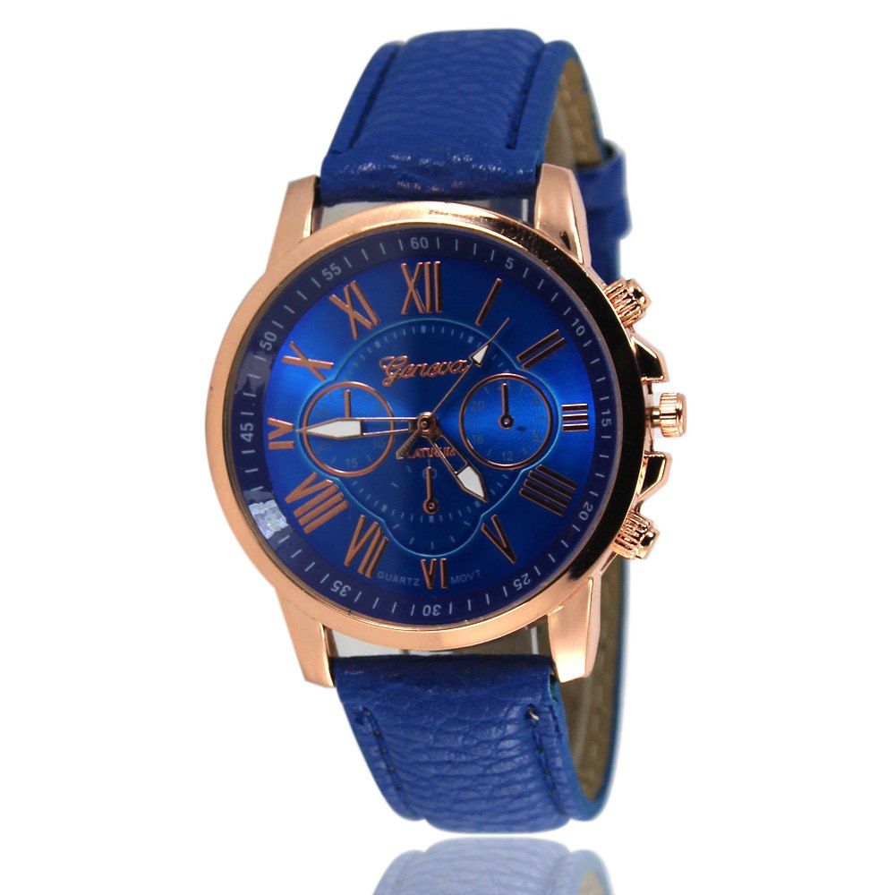 

ZhouLianFa Women Quartz Leather Band Watch, Blue