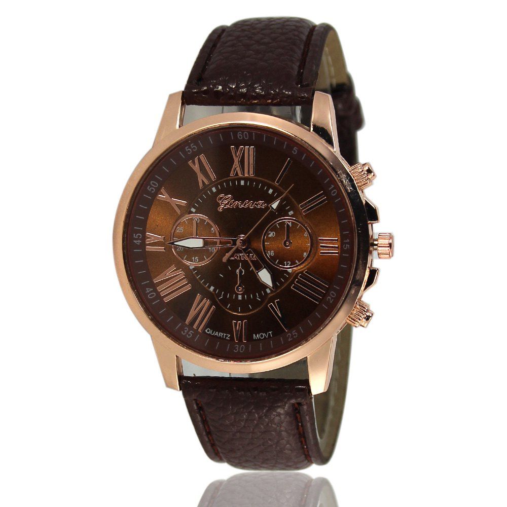 

ZhouLianFa Women Quartz Leather Band Watch, Coffee