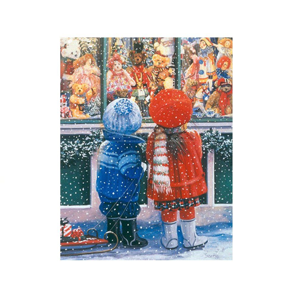 

Children's Christmas Eve Print Draw Diamond Drawing, Blue + red