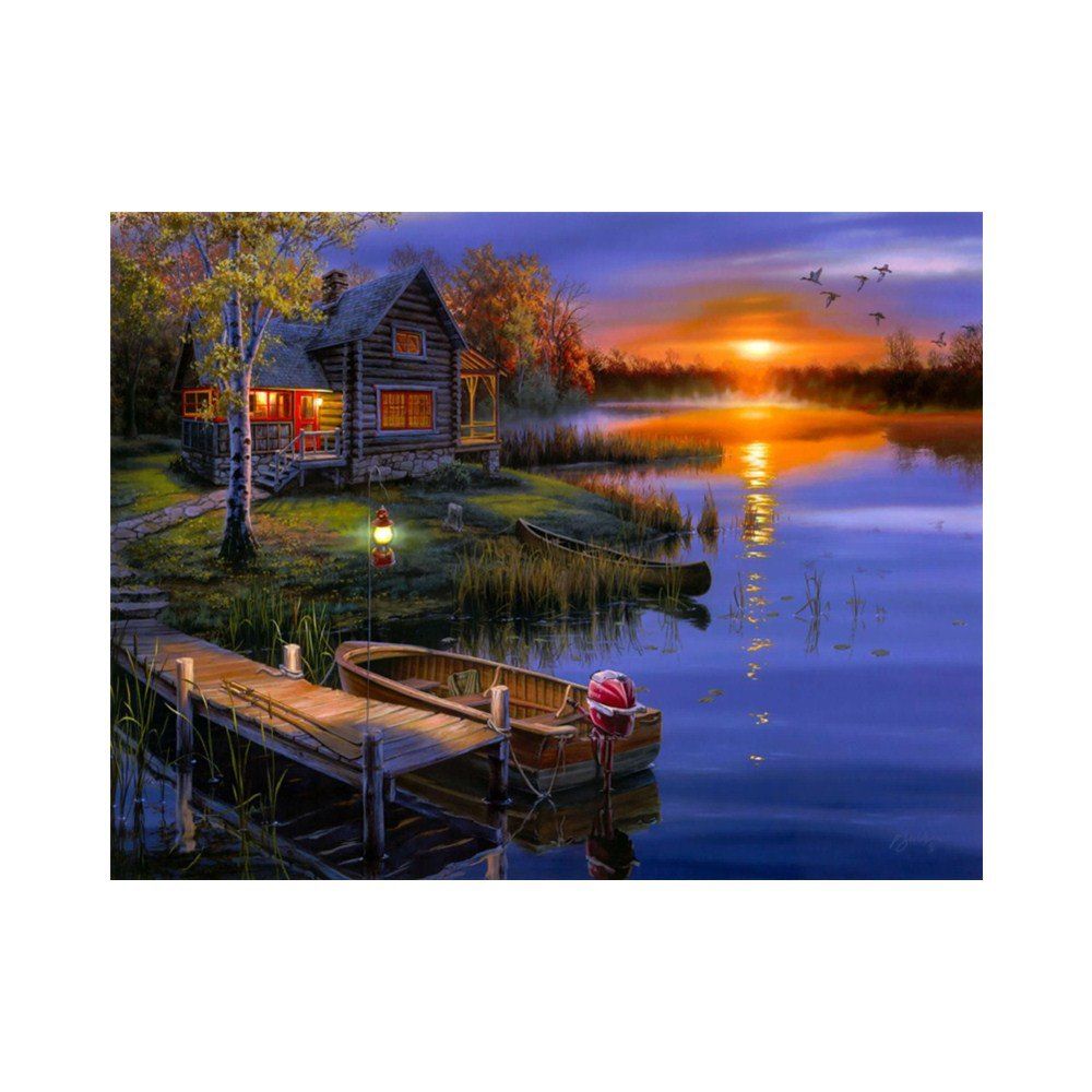

Lakeside House Prints Diamond Paintings, Blue