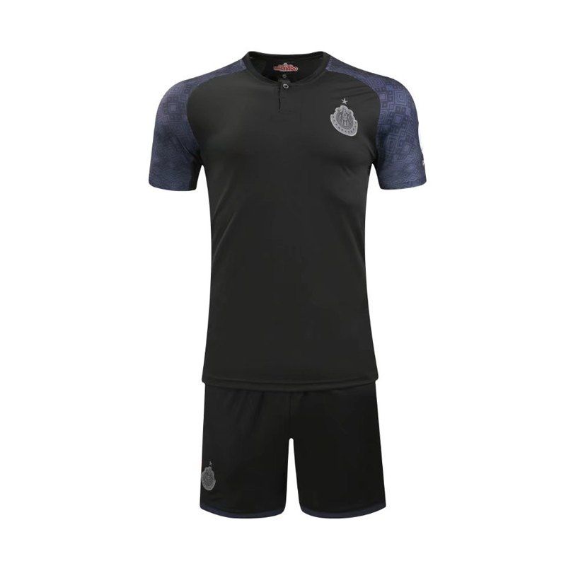 

Chivas Home Shirt 17-18 Away Mexican League Football Suit Short Sleeve Shirt, Black