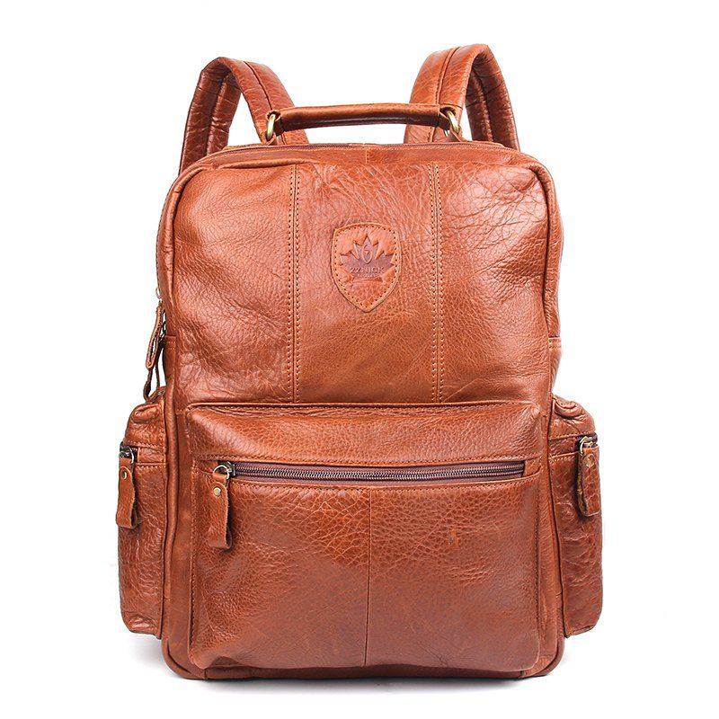 [41% OFF] 2019 Unisex Genuine Leather Laptop Backpack Women School Bags Mochila Feminina Travel ...