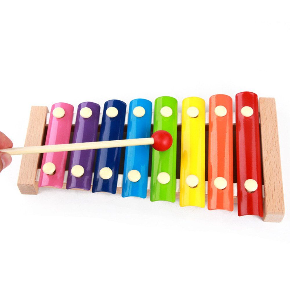 

MoTrent Wooden 8 Notes Xylophone First Musical Instrument for Children, Portable Music Toys for Kids Baby, Colormix
