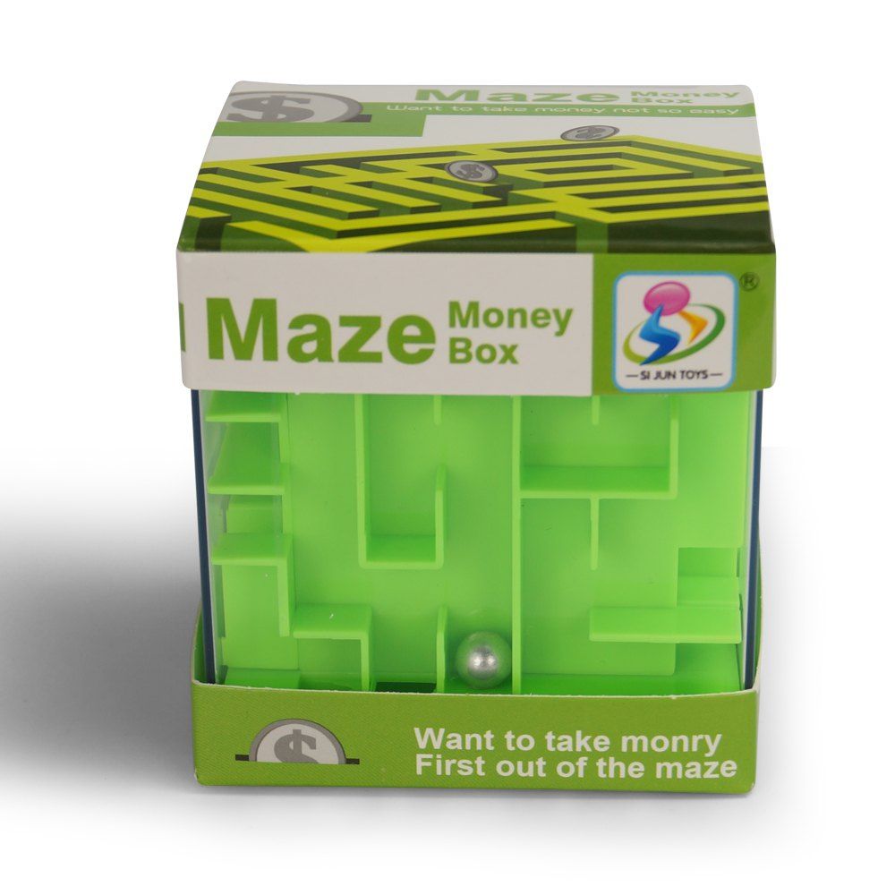 

3D maze storage tank puzzle toy, Neon green