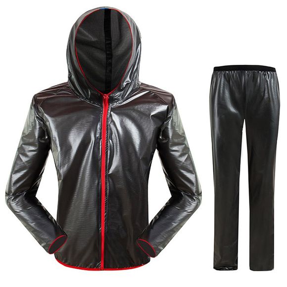 Split Raincoat Vêtements ultra-minces - Noir 2XL