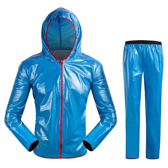 Split Raincoat Vêtements ultra-minces - Bleu 3XL