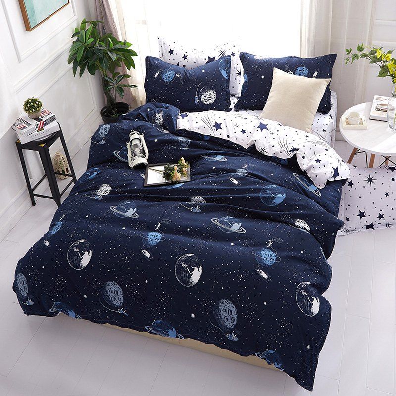 

Fashion Strategic Defense Initiative Personalized Polyester Bedding Set, Deep blue