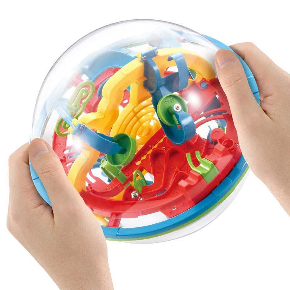 

3D Magic Maze Ball 100 Levels Intellect Ball Rolling Ball Puzzle Game Brain Teaser Children Learning Educational Toys Or, Colormix