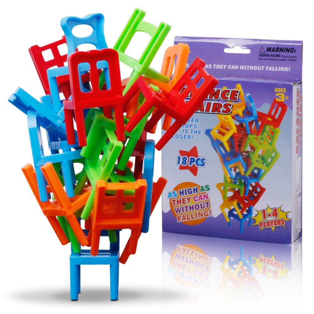 

Puzzle Environmental Protection ABS Plastic Balance Chairs Board Game Children Educational Toy, Colormix
