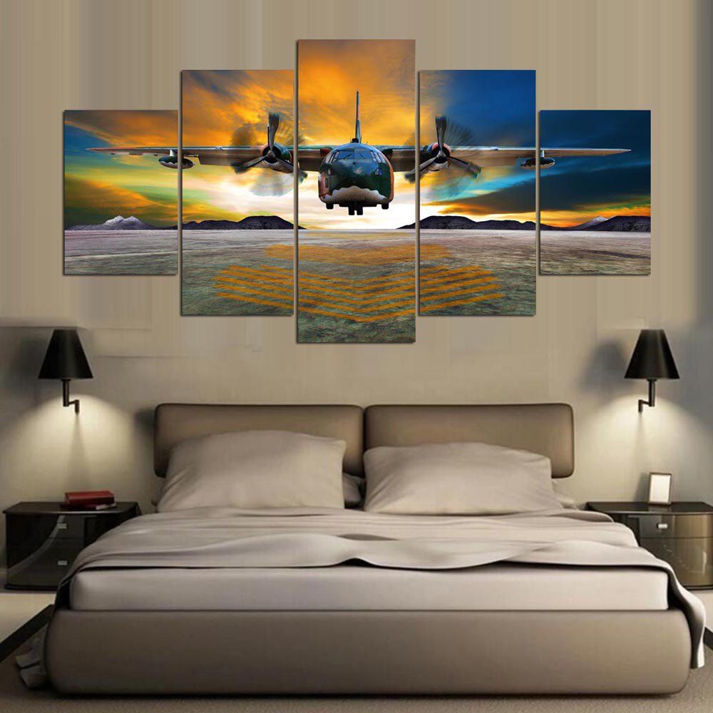 2018 YSDAFEN Canvas Painting 5 Panels Airplane Wall Art ...