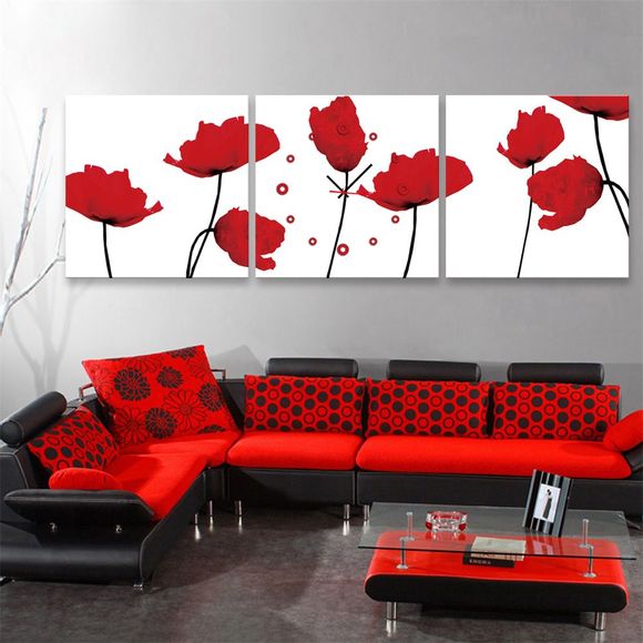 Peintures sans cadre design Les seules fleurs Imprimer 3CS - Rouge 12 X 12 INCH (30CM X 30CM)