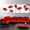 Peintures sans cadre design Les seules fleurs Imprimer 3CS - Rouge 12 X 12 INCH (30CM X 30CM)