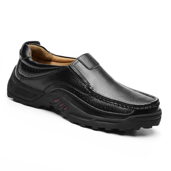 Hommes Chaussures En Cuir D'affaires En Plein Air Sport Grande Taille Anti-Skid Tourisme Sneakers - Noir 41